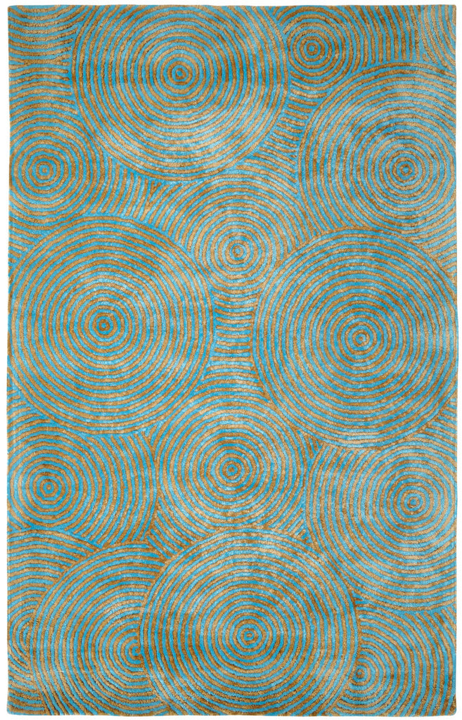 Dynamic Rugs Celeste 99225 Aqua/Gold Area Rug main image