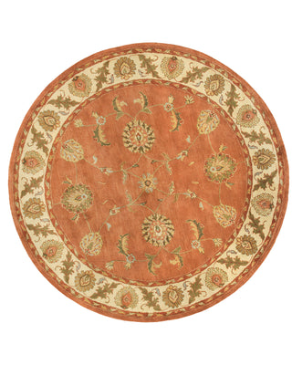 Dynamic Rugs Charisma 1405 Rust/Ivory Area Rug Round Shot