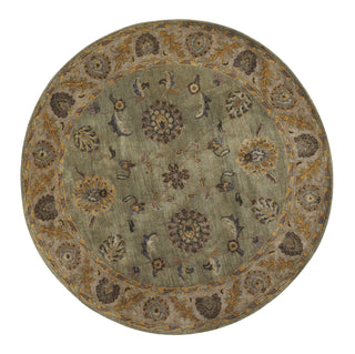 Dynamic Rugs Charisma 1405 Beige/Green Area Rug Round Shot