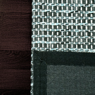 Dynamic Rugs Enchant 1500 Aqua/ Black Area Rug Detail Image