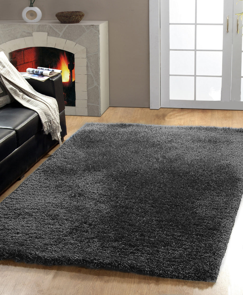 Dynamic Rugs Forte 88601 Dark Silver Area Rug Lifestyle Image Feature