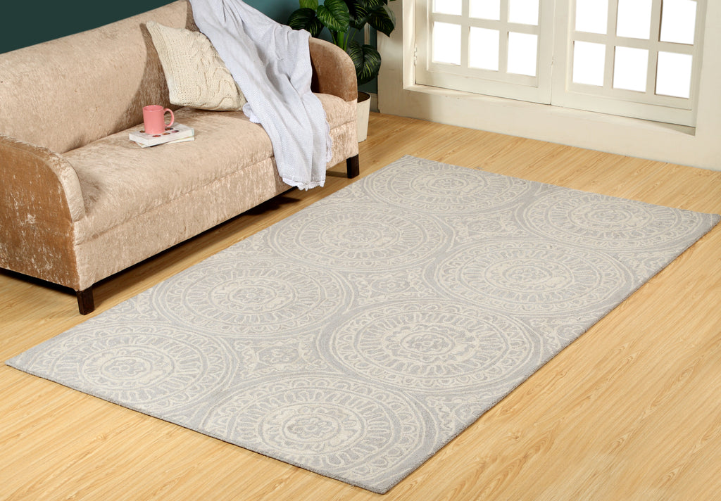 Dynamic Rugs Galleria 7866 Silver Area Rug Lifestyle Image Feature