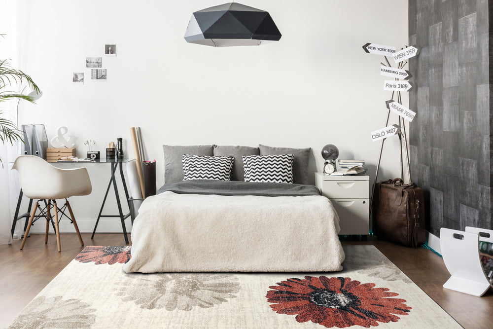 Dynamic Rugs Infinity 35009 Ivory/Red Area Rug Lifestyle Image Feature