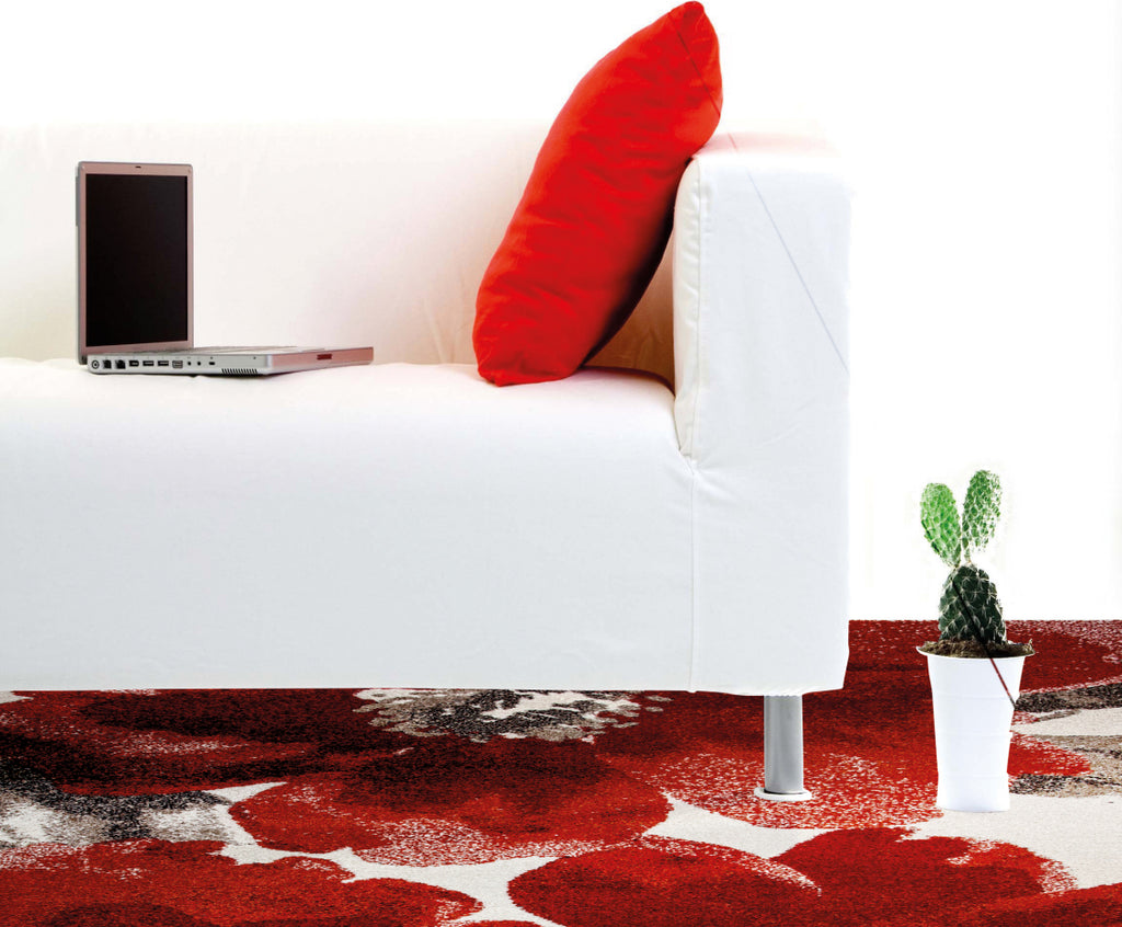 Dynamic Rugs Infinity 35021 Ivory/Red Area Rug Lifestyle Image Feature