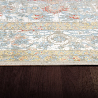 Dynamic Rugs Leda 9869 Ivory/Blue Area Rug Detail Image