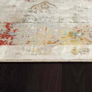 Dynamic Rugs Leda 9876 Grey/Red Area Rug Detail Image