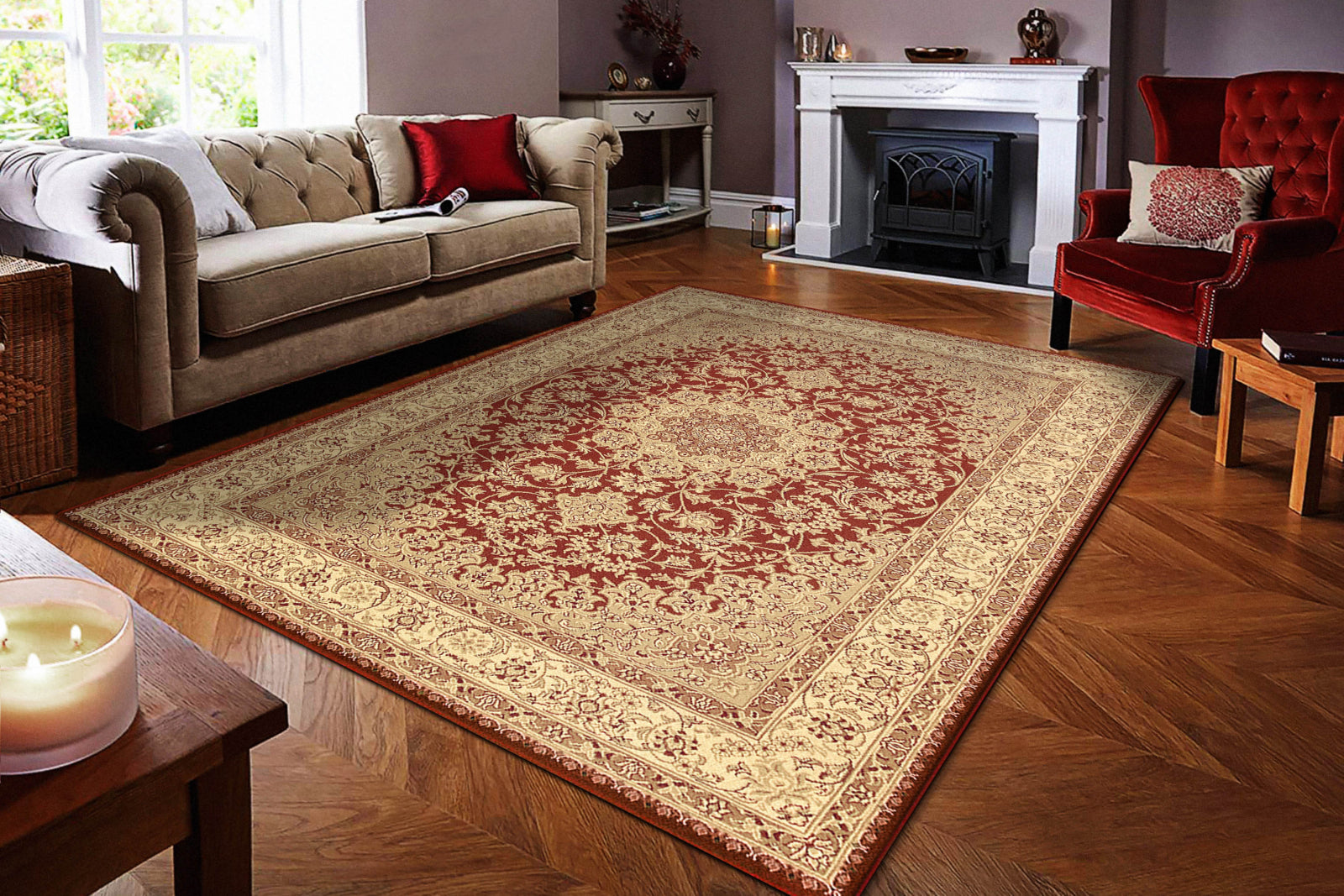 Traditional Oriental Formal Red Area Rug, Red Area Rug