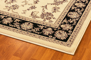 Dynamic Rugs Legacy 58017 Ivory/Black Area Rug Corner 