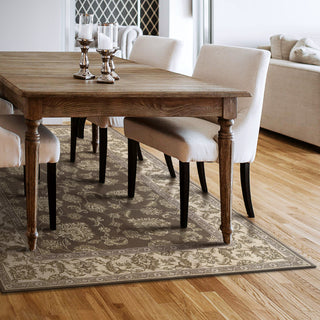 Dynamic Rugs Legacy 58020 Dark Grey/Ivory Area Rug Room Scene Featured 