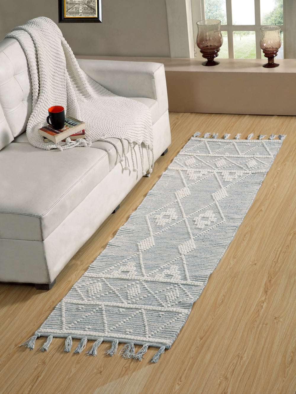 Dynamic Rugs Liberty 2132 Light Grey Area Rug Lifestyle Image Feature