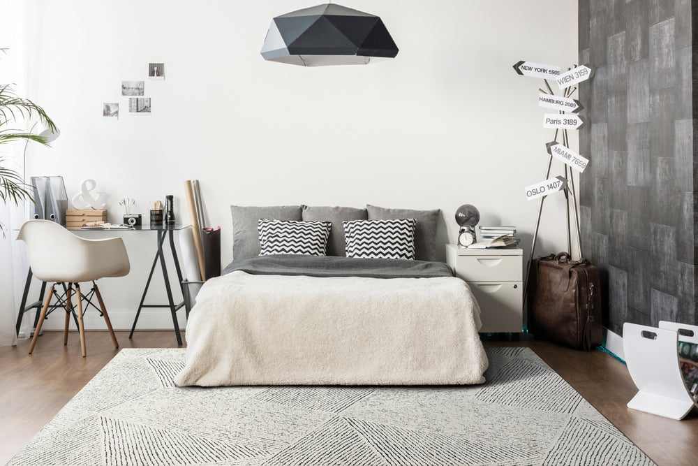 Dynamic Rugs Lotus 8144 Ivory/Blue Area Rug Lifestyle Image Feature