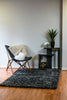 Dynamic Rugs Luxury Shag 2550 Dark Grey Area Rug Room Scene Feature