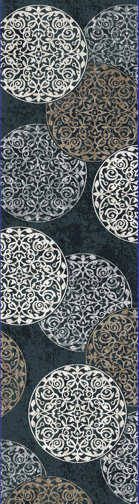 Dynamic Rugs Melody 985014 Blue Area Rug Finished Runner Image