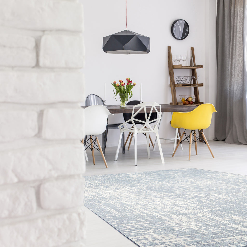 Dynamic Rugs Mysterio 12189 Blue Area Rug Lifestyle Image Feature