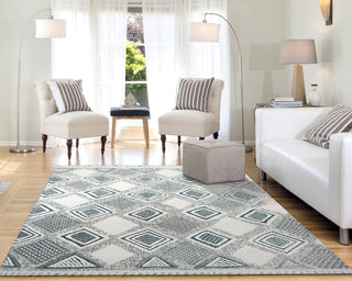 Dynamic Rugs Myth 7295 Cream/Blue/Light Grey Area Rug Lifestyle Image Feature