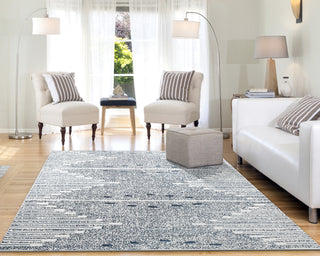 Dynamic Rugs Myth 7300 Blue/Cream Area Rug Lifestyle Image Feature