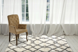 Dynamic Rugs Nitro Lux 6361 Ivory/Light Grey Area Rug Lifestyle Image Feature