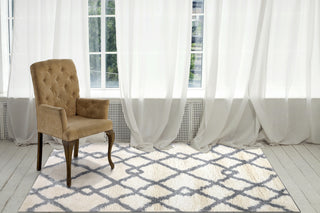 Dynamic Rugs Nitro Lux 6361 Ivory/Grey Area Rug Lifestyle Image Feature