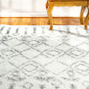 Dynamic Rugs Nordic 7433 White/Silver Area Rug Lifestyle Image Feature