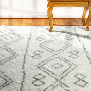 Dynamic Rugs Nordic 7434 Silver/White Area Rug Lifestyle Image Feature