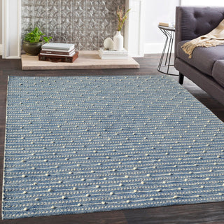 Dynamic Rugs Oak 8373 Blue/Ivor Area Rug Room Scene Featured 