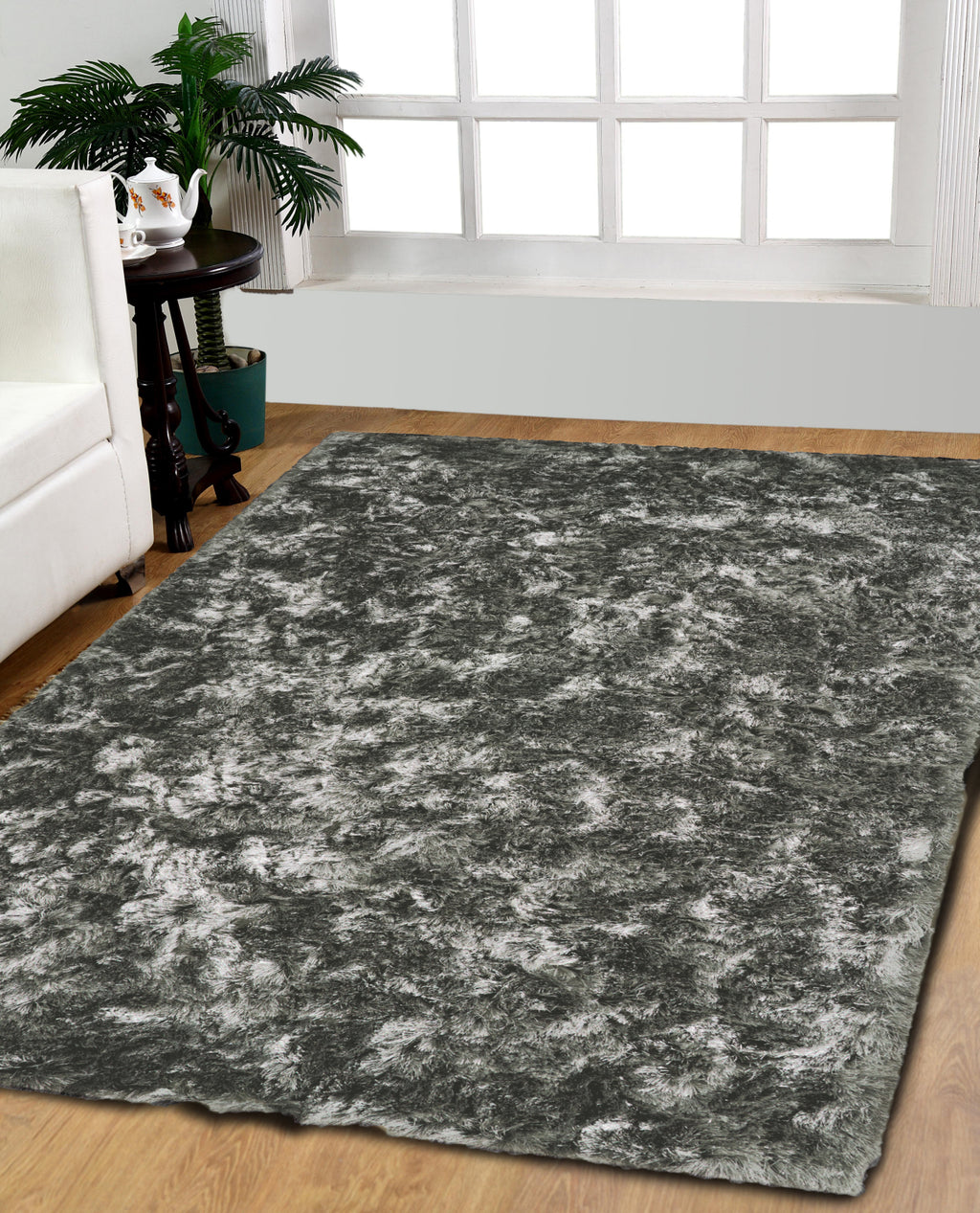 Dynamic Rugs Paradise 2400 Dark Silver Area Rug Lifestyle Image Feature