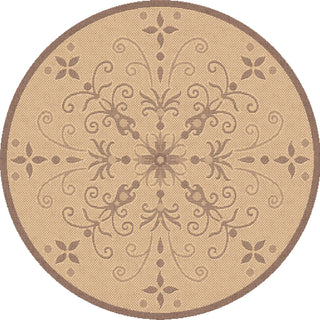 Dynamic Rugs Piazza 2583 Natural/Brown Area Rug Round Shot