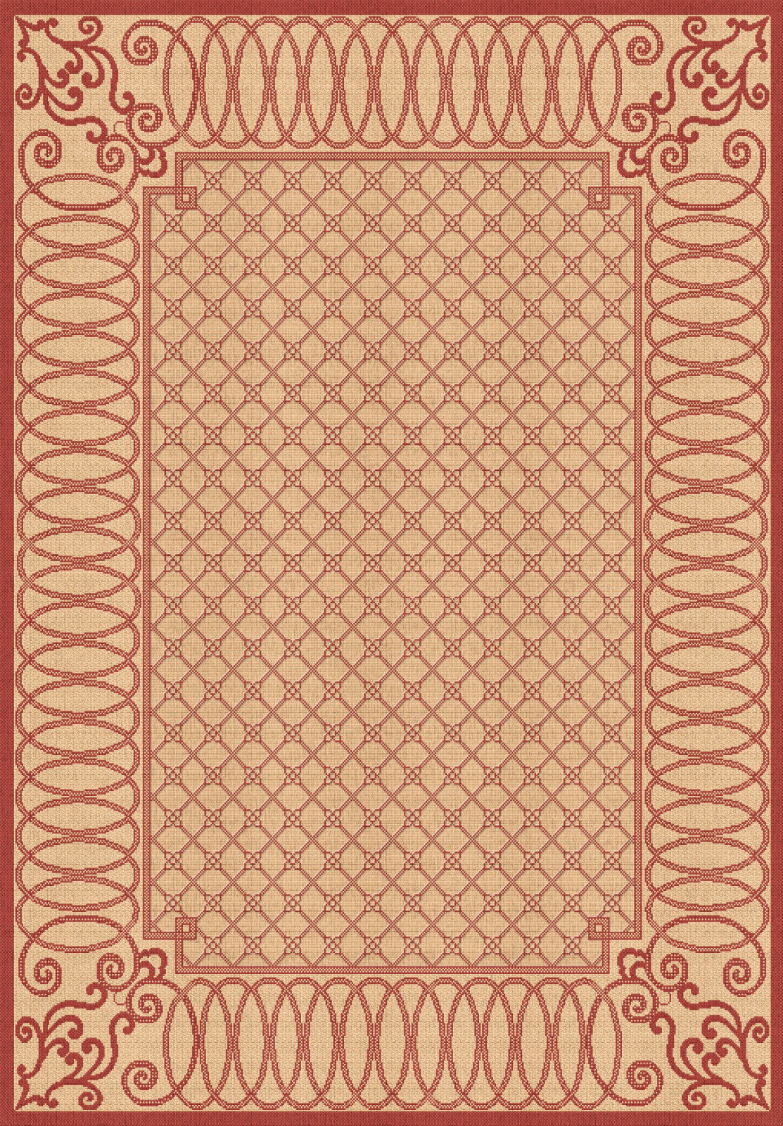 Dynamic Rugs Piazza 2587 Beige/Red Area Rug main image