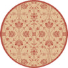 Dynamic Rugs Piazza 2744 Natural/Red Area Rug Round Shot