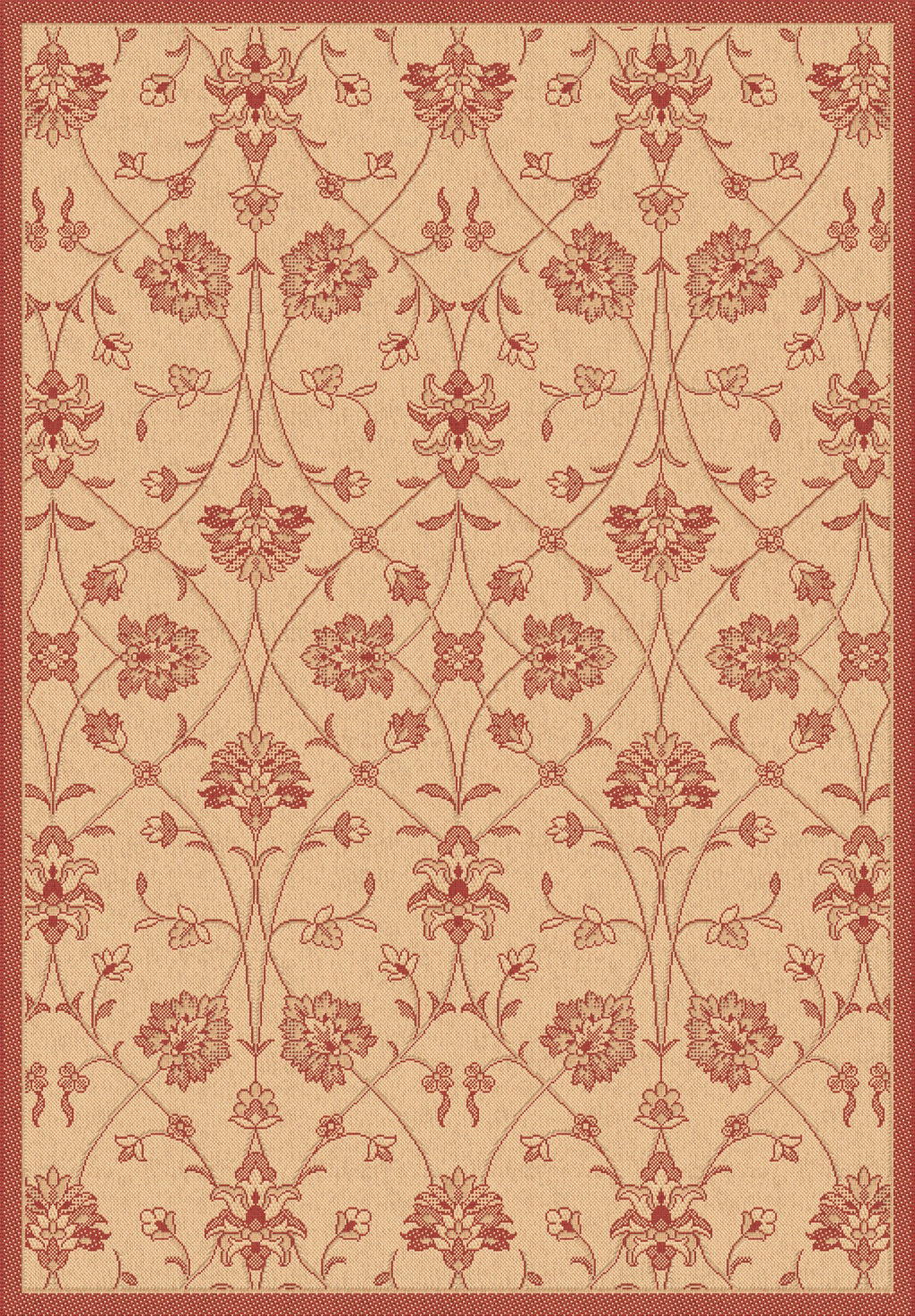 Dynamic Rugs Piazza 2744 Natural/Red Area Rug main image