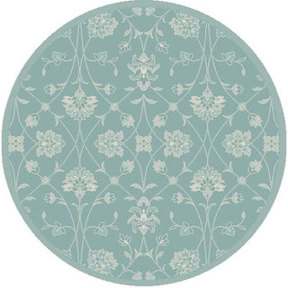 Dynamic Rugs Piazza 2744 Blue Area Rug Round Shot