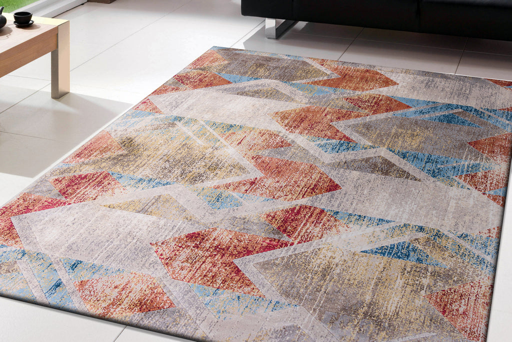 Dynamic Rugs Prism 4433 Grey/Multi Area Rug Lifestyle Image Feature
