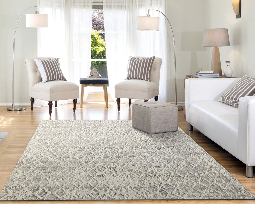 Dynamic Rugs Quartz 27039 Ivory/Silver Area Rug Lifestyle Image Feature