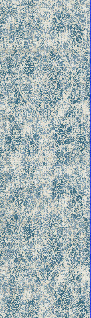 Dynamic Rugs Quartz 27040 Ivory/Blue Area Rug Finished Runner Image