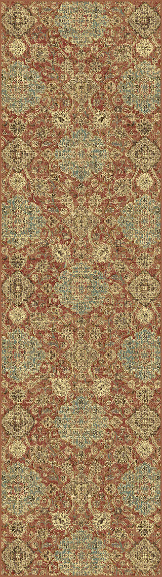 Dynamic Rugs Regal 89665 Rust/Blue Area Rug Finished Runner Image