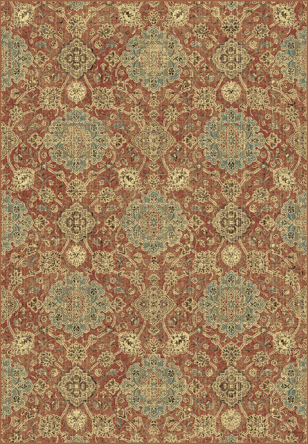 Dynamic Rugs Regal 89665 Rust/Blue Area Rug – Incredible Rugs and Decor