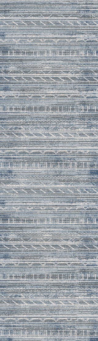 Dynamic Rugs Savoy 3579 Denim/Grey/Cream Area Rug Finished Runner Image