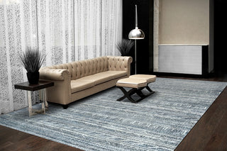 Dynamic Rugs Savoy 3579 Denim/Grey/Cream Area Rug Lifestyle Image Feature