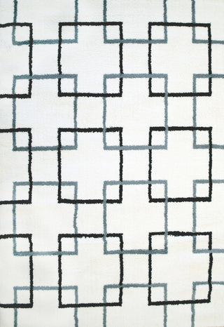 Dynamic Rugs Silky Shag 5901 White/Grey/Black Area Rug main image