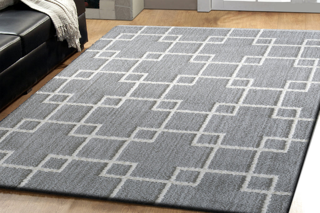 Dynamic Rugs Silky Shag 5901 Silver Area Rug Lifestyle Image Feature