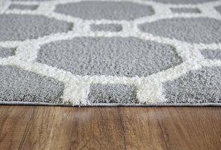 Dynamic Rugs Silky Shag 5903 Silver/White Area Rug Detail Image