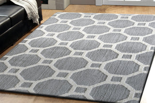 Dynamic Rugs Silky Shag 5903 Silver/White Area Rug