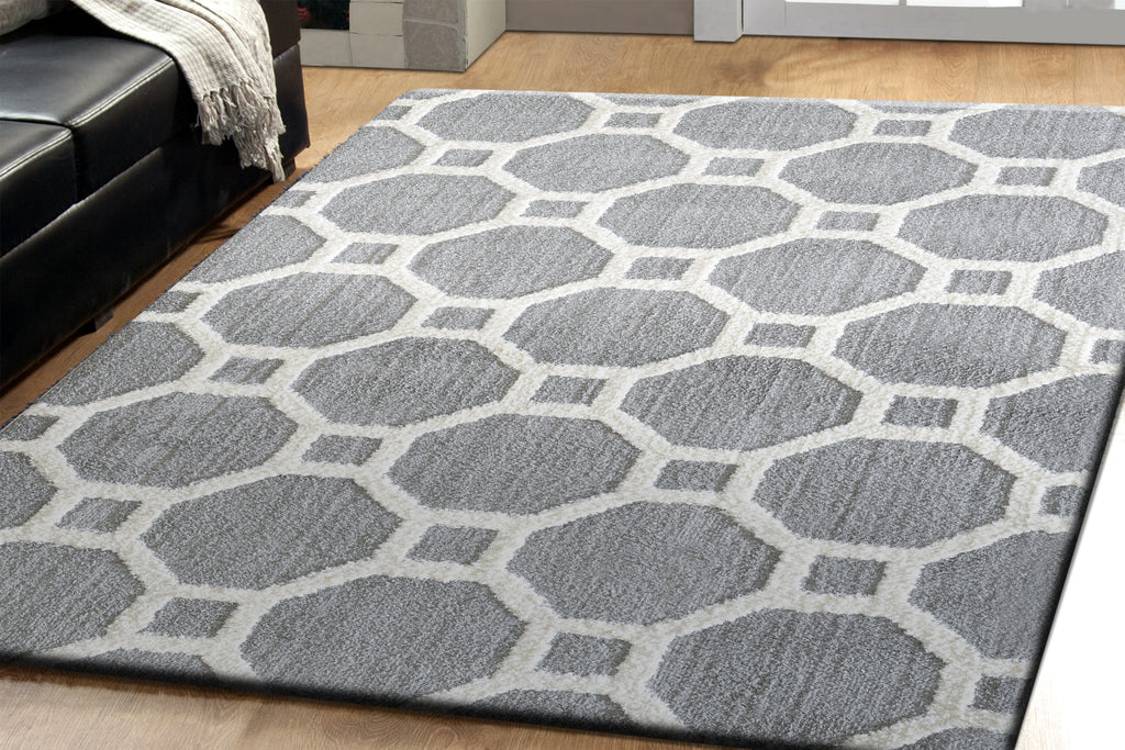 Dynamic Rugs Silky Shag 5903 Silver/White Area Rug Lifestyle Image Feature