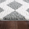 Dynamic Rugs Silky Shag 5904 White/Silver Area Rug Detail Image