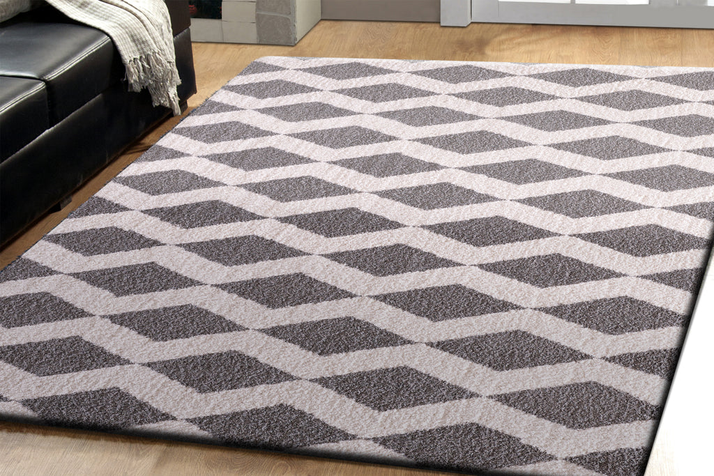 Dynamic Rugs Silky Shag 5904 White/Silver Area Rug Lifestyle Image Feature