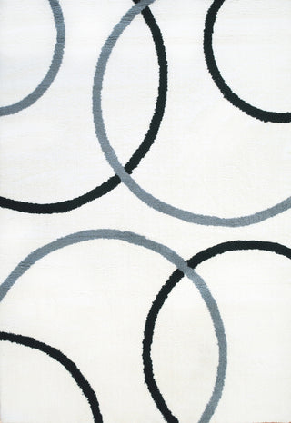 Dynamic Rugs Silky Shag 5922 White/Grey/Black Area Rug main image