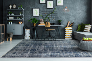 Dynamic Rugs Unique 4050 Grey Navy Area Rug Lifestyle Image