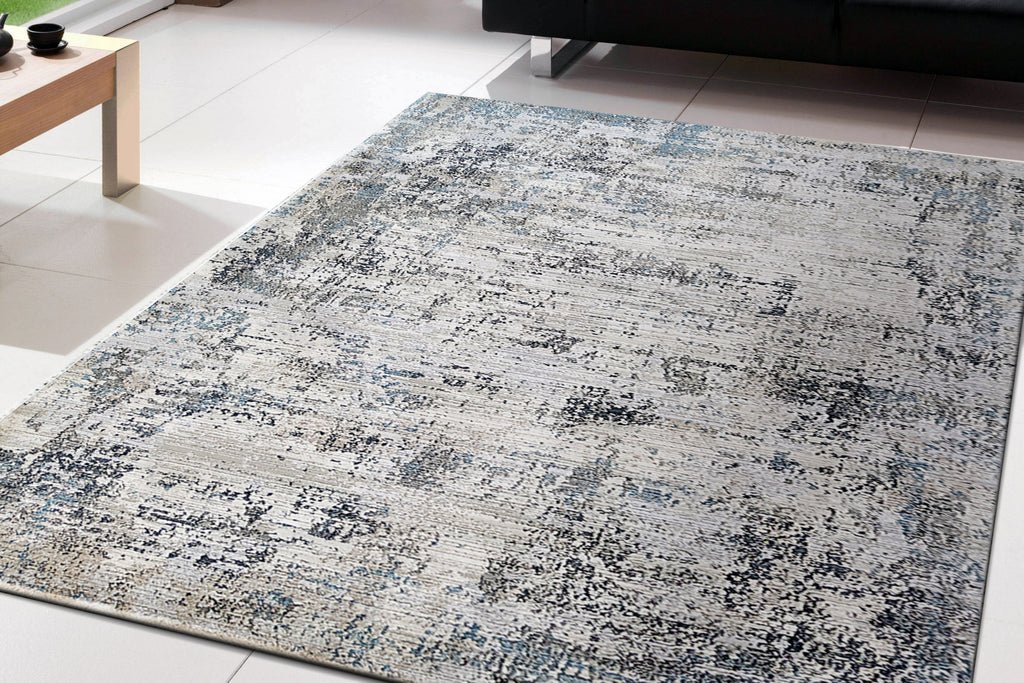 Dynamic Rugs Unique 4054 Blue Grey Area Rug Lifestyle Image Feature