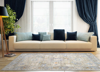 Dynamic Rugs Valley 7981 Grey/Gold/Blue Area Rug Lifestyle Image Feature