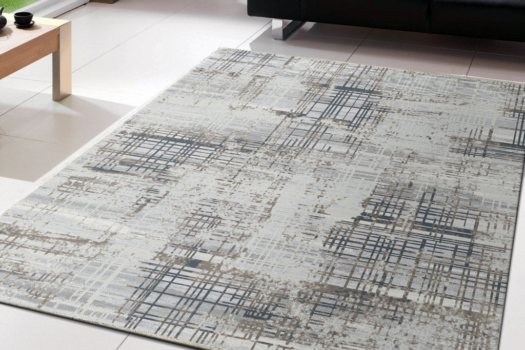 Dynamic Rugs Wingo 7962 Grey Taupe Area Rug Lifestyle Image Feature